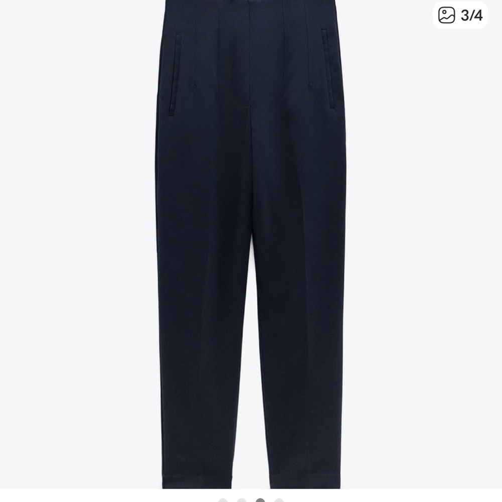 Zara Beige High-Waisted Trousers